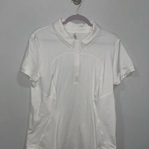 NWT Lululemon Quick Drying Short Sleeve Polo with Atlanta Hawks Logo on Sleeve